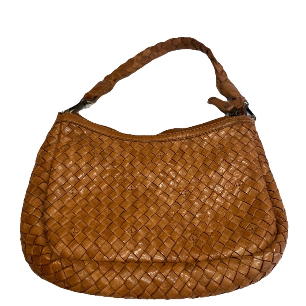 TJ Maxx Braided Hobo Purse Buttery Soft Brown Leather RN 75343 10in x 7 In